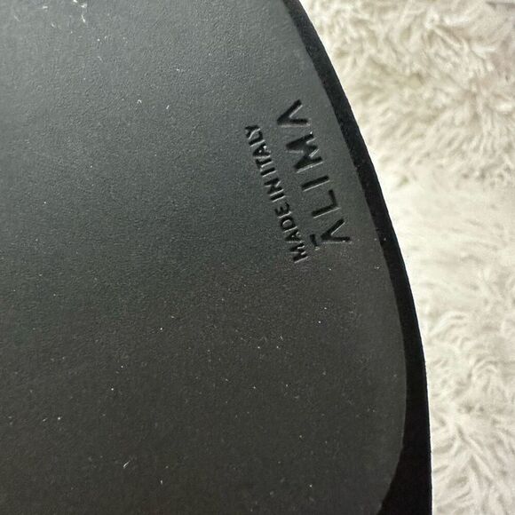 Alima Italy Flat Slip On Mules Slide Black Studded Sparkly Satin size 6 NEW - Picture 9 of 9